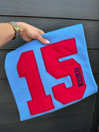 Custom Applique Number Sweatshirt – Personalized with Name | Custom Team Spirit Crewneck