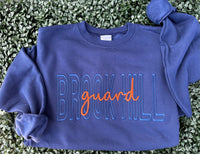 Custom Monotone School Spirit Embroidered Sweatshirt