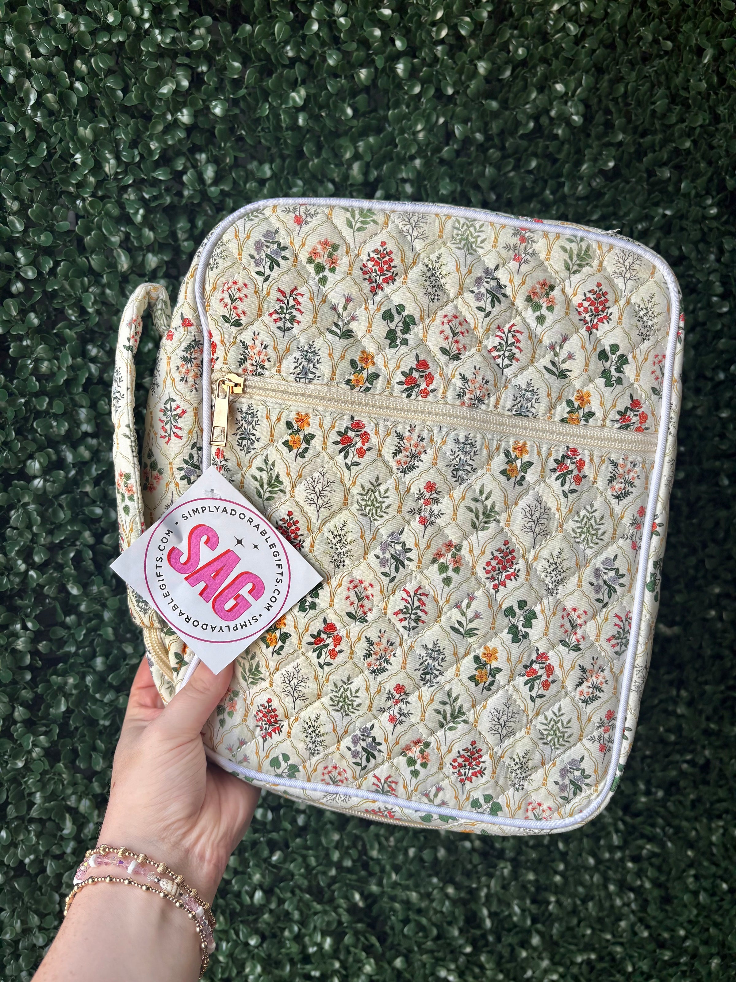 Framed Floral Bible Case And Accessories