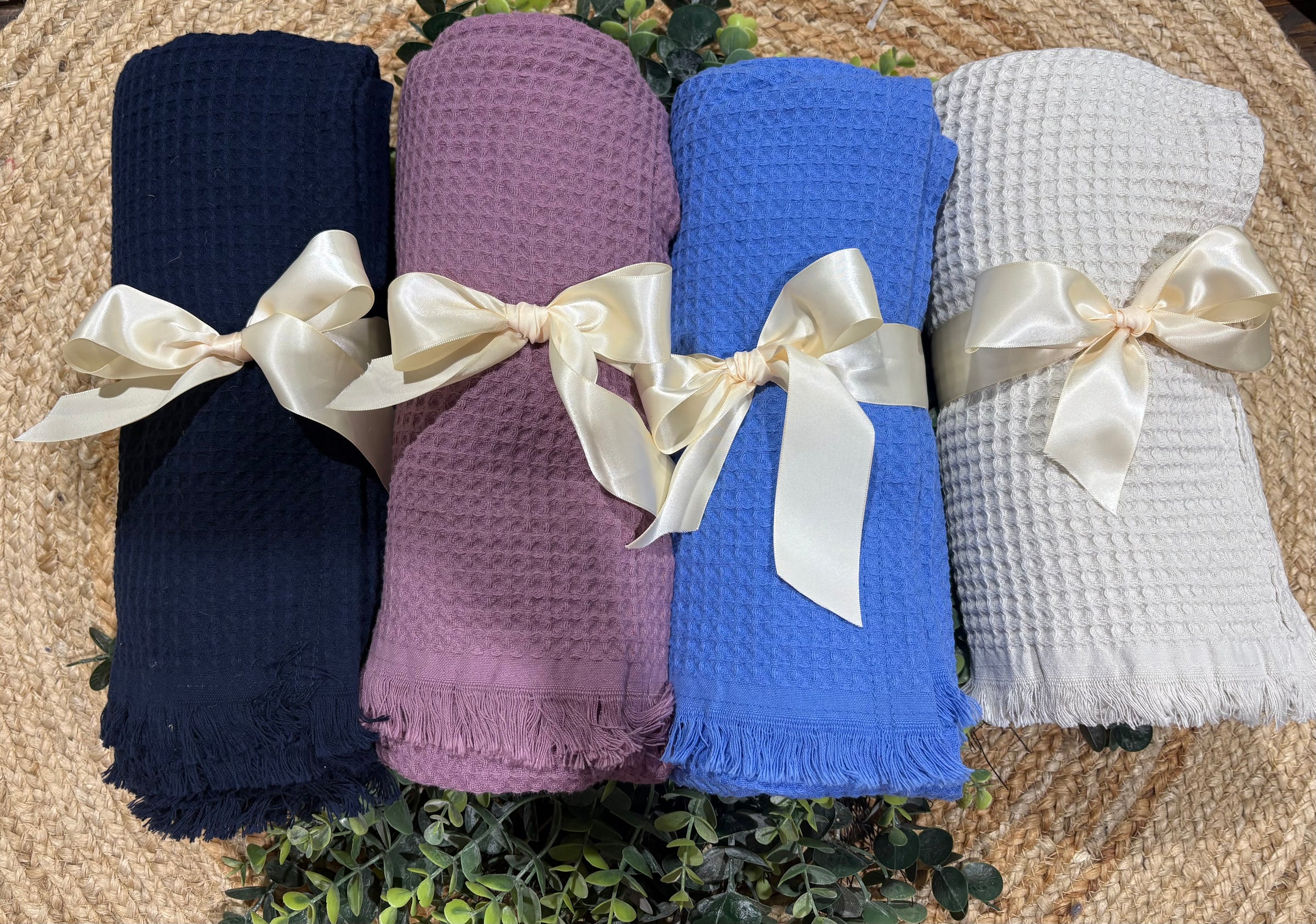 Monogram Me Waffle Throw - Multiple Colors