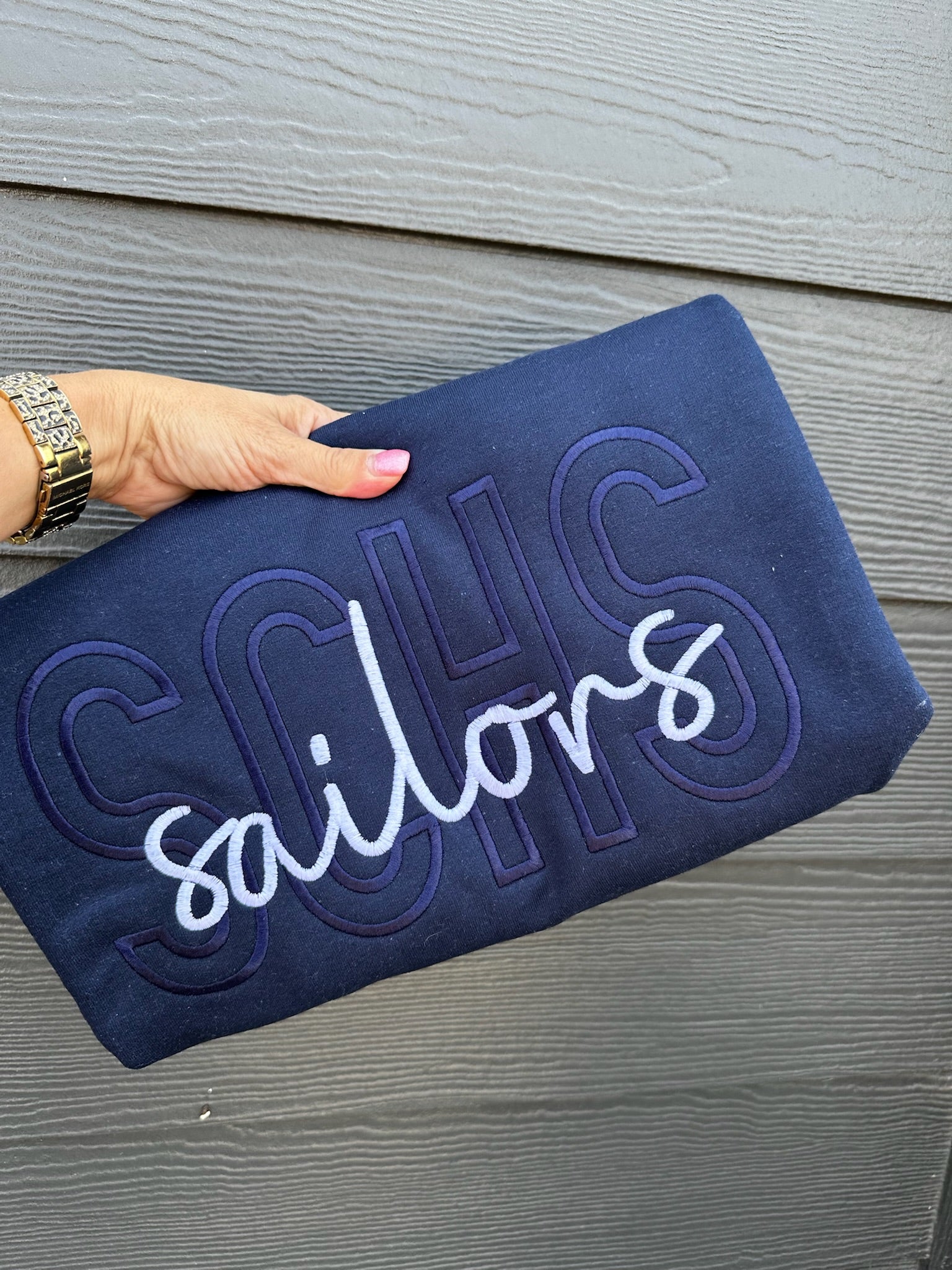 Custom Monotone School Spirit Embroidered Sweatshirt