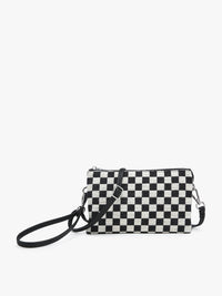 Classic Checkered Crossbody Wristlet Purse