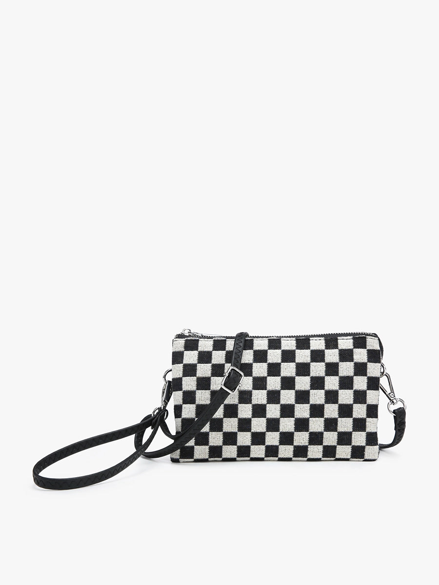 Classic Checkered Crossbody Wristlet Purse