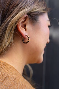 Cam Mini Hoops - Cheetah // Jewelry, Earrings, Fall