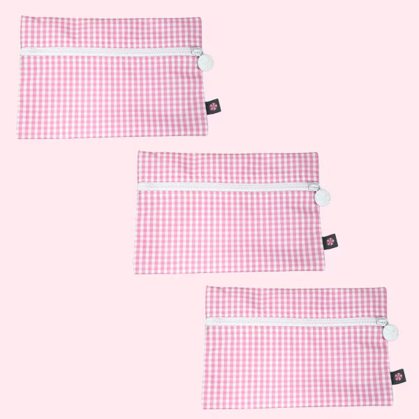 Oh Mint! New WIPEABLE!  Wipeable Pink Gingham Cosmo Bag