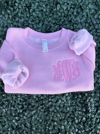 Monogrammed Light Pink Sweatshirt