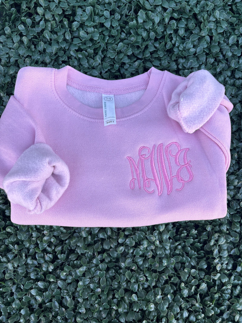 Monogrammed Light Pink Sweatshirt
