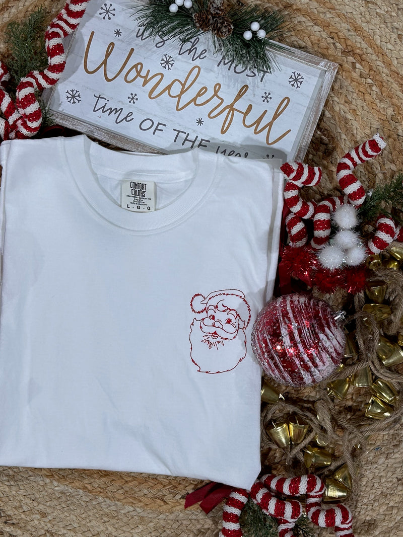 Santa Pocket Embroidered Tee