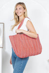 Tiger Reversible Quilted Cotton Tote Bag Red and Blue