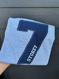Custom Applique Number Sweatshirt – Personalized with Name | Custom Team Spirit Crewneck