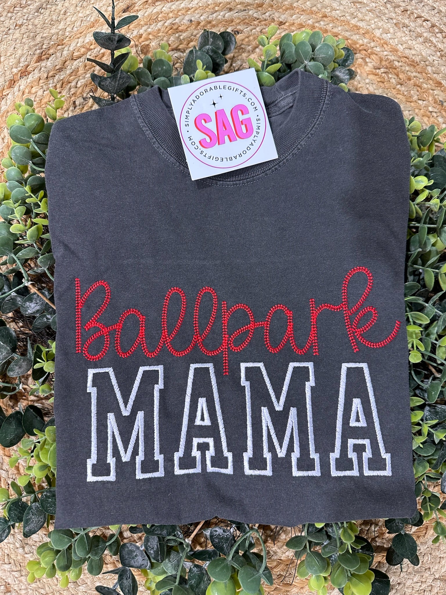 Custom Ballpark Name Comfort Color Embroidered Tee Shirt