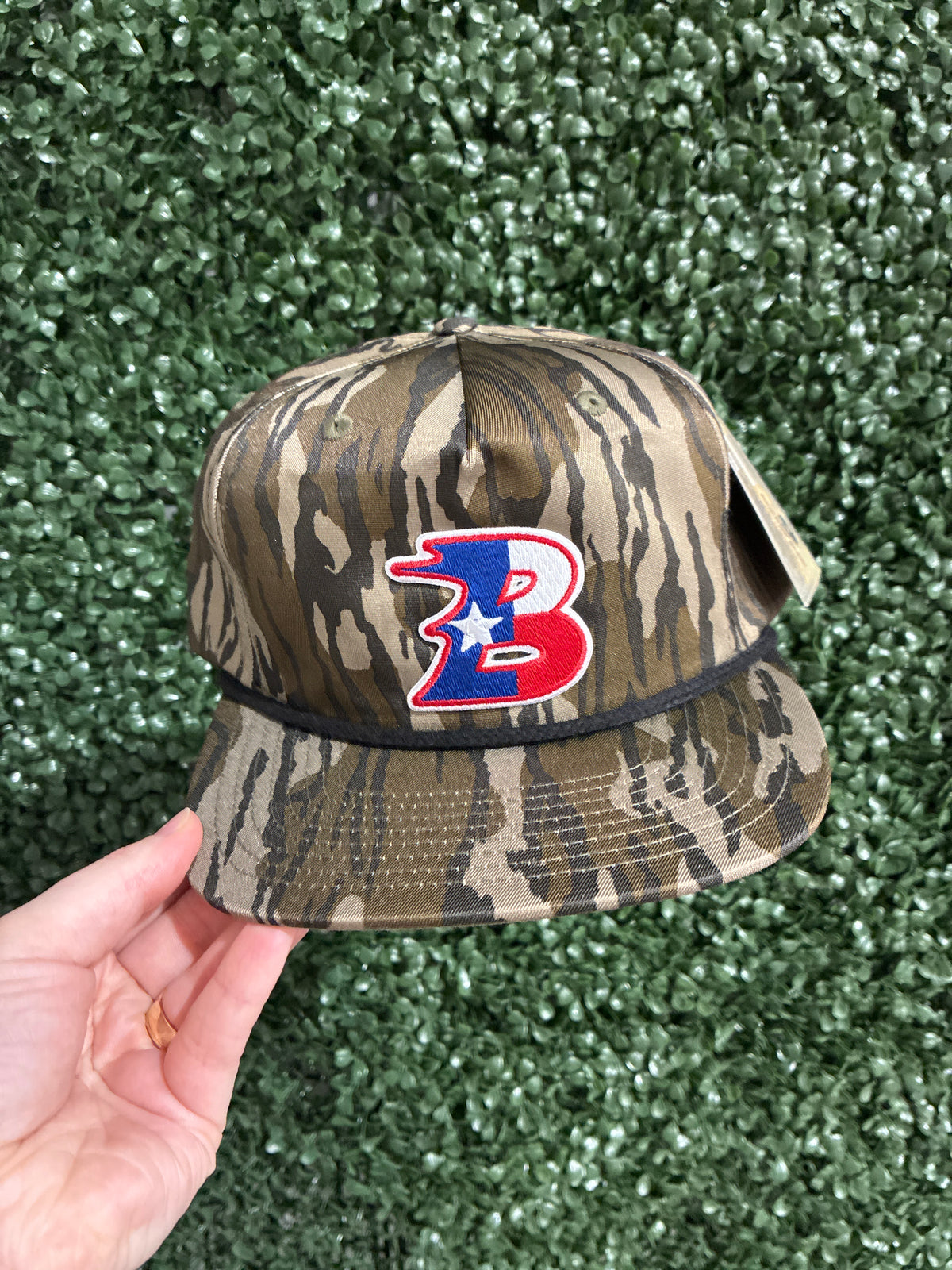 Bullard B Embroidered Patch Richardson X Mossy Oak Rope Snapback Hat - Mossy Oak Camo