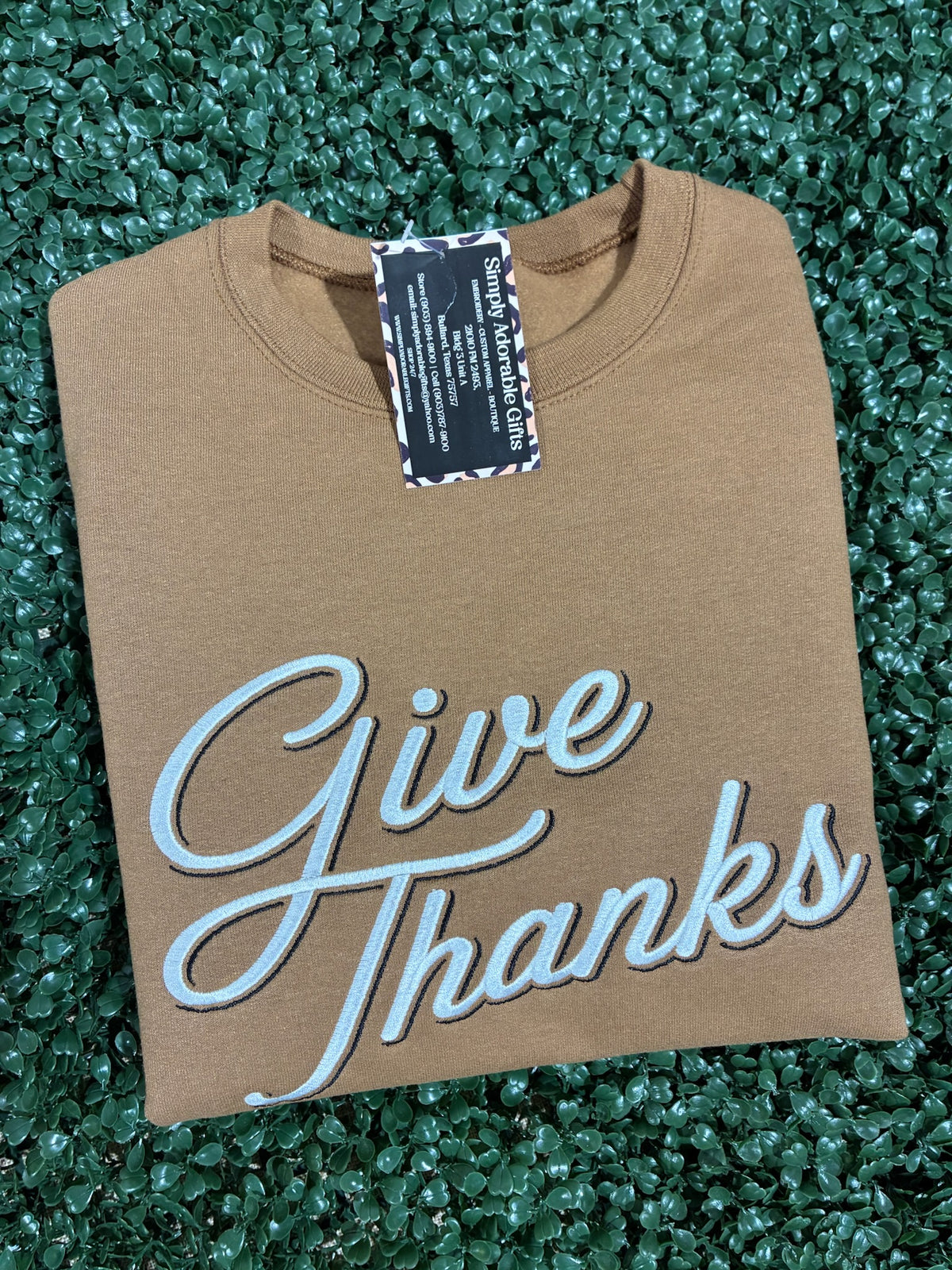 Give Thanks Embroidered Sweatshirt