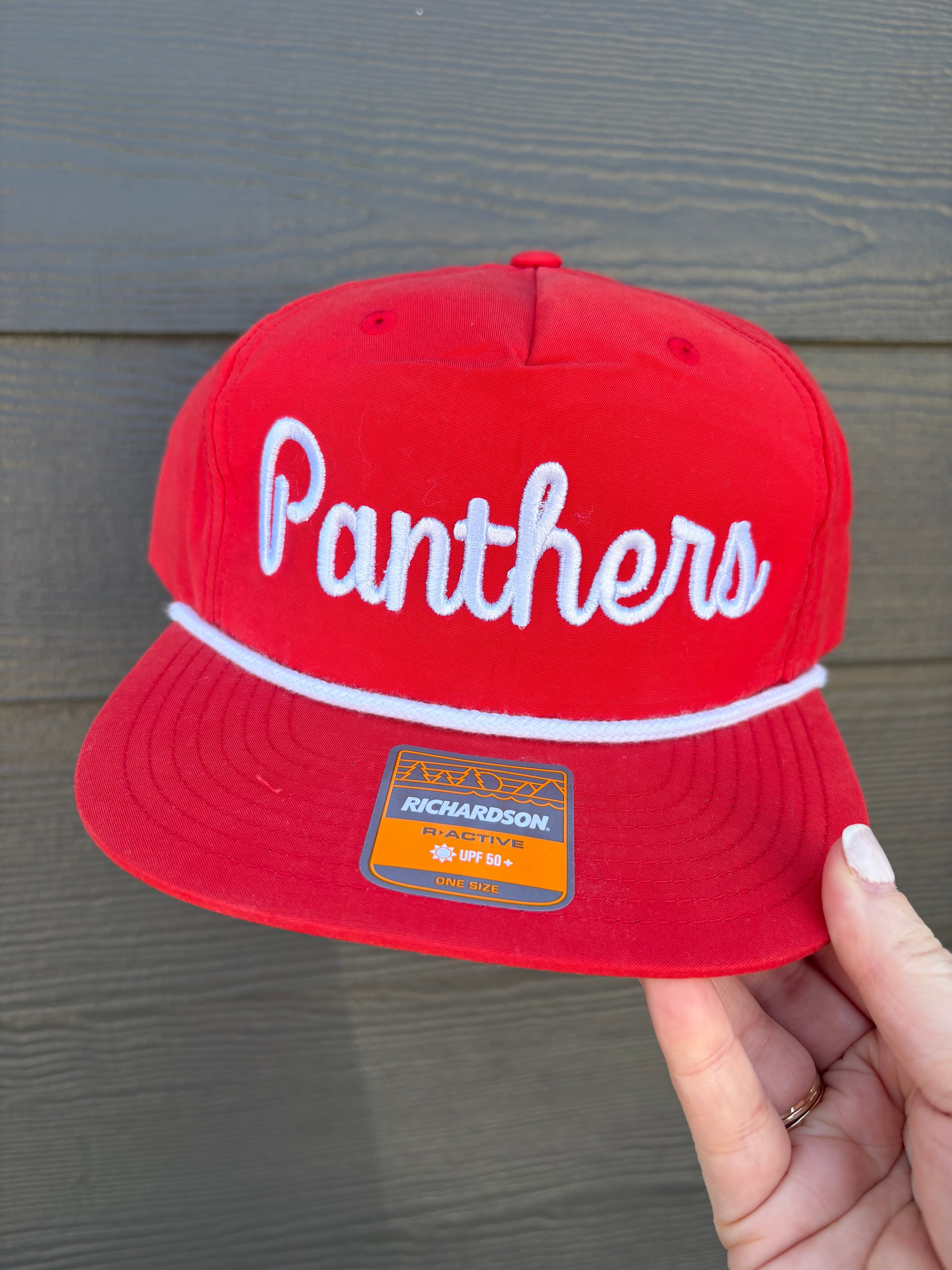 Panthers Puff Embroidered Richardson Rope Hat - Red
