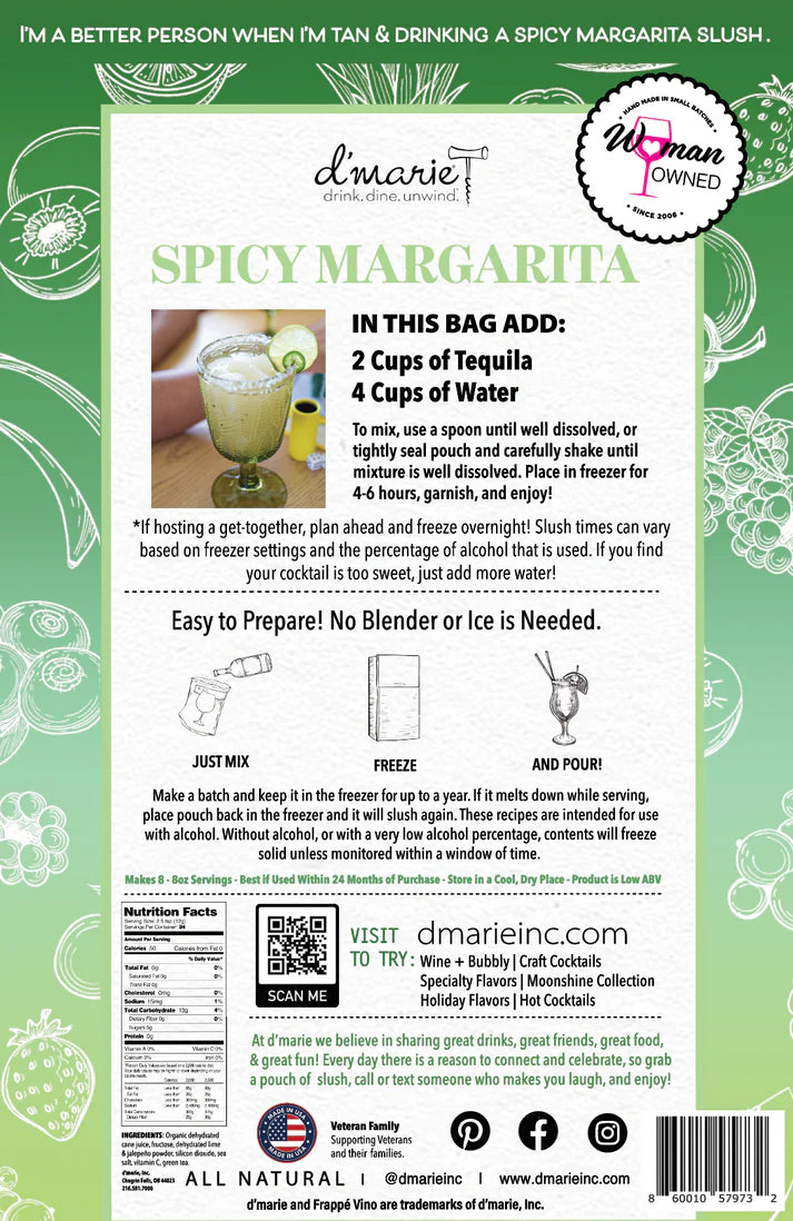 d'Marie Spicy Margarita Craft Cocktail Slush Mix