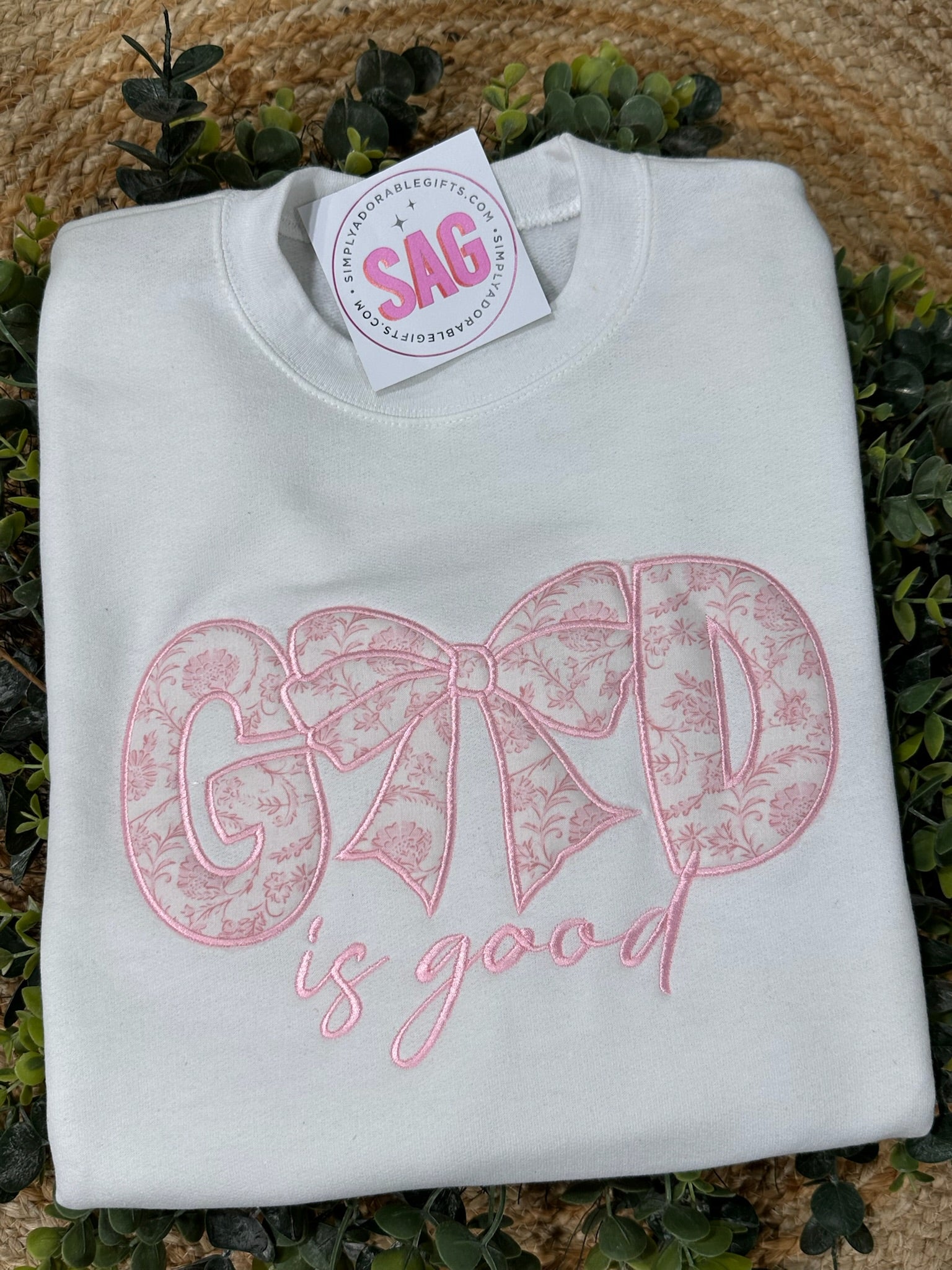God Is Good Appliqué Sweatshirt