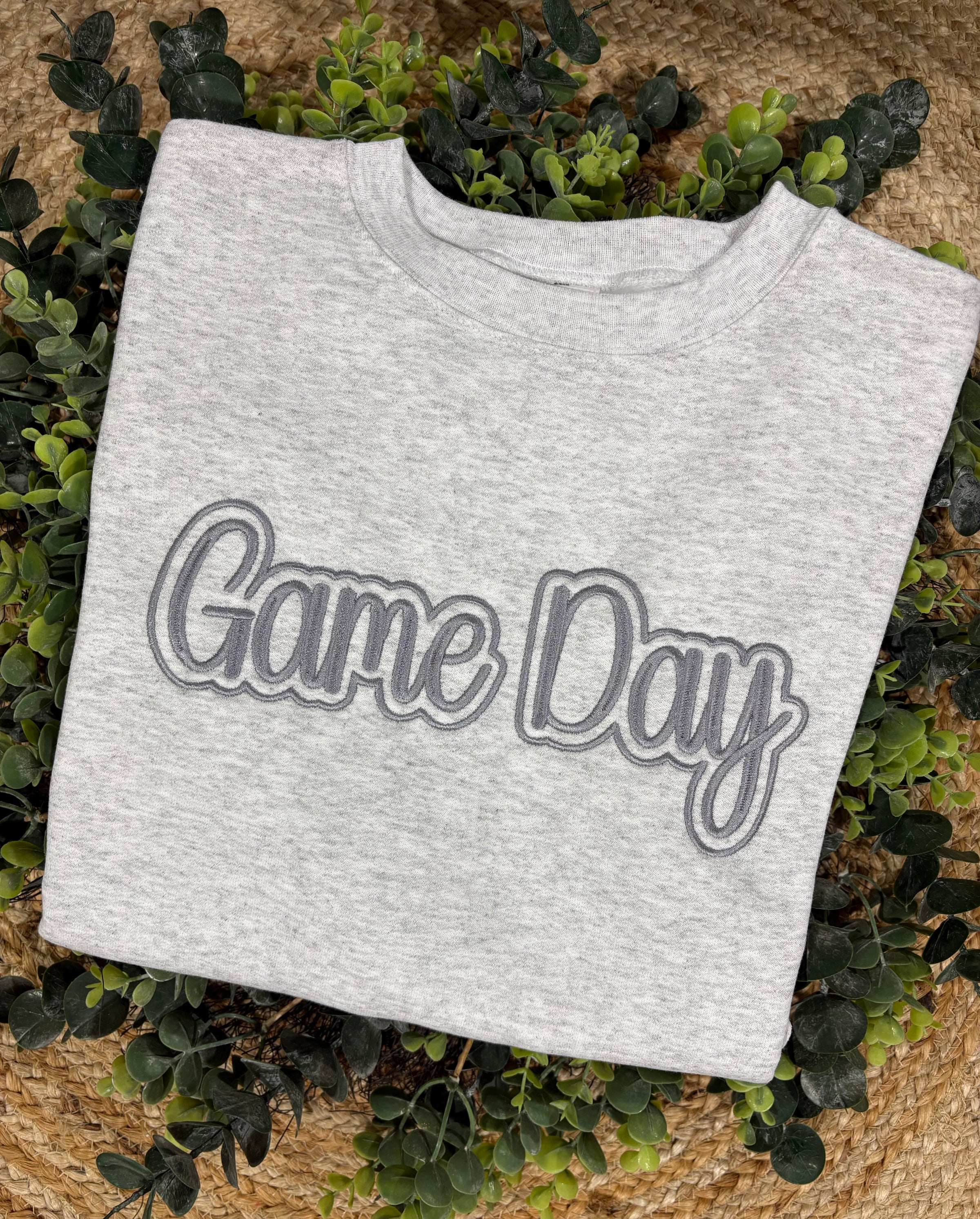 Custom Game Day Script Embroidered Sweatshirt
