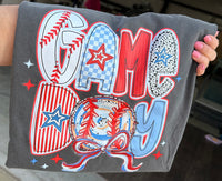 Baseball Game Day Comfort Color Tee