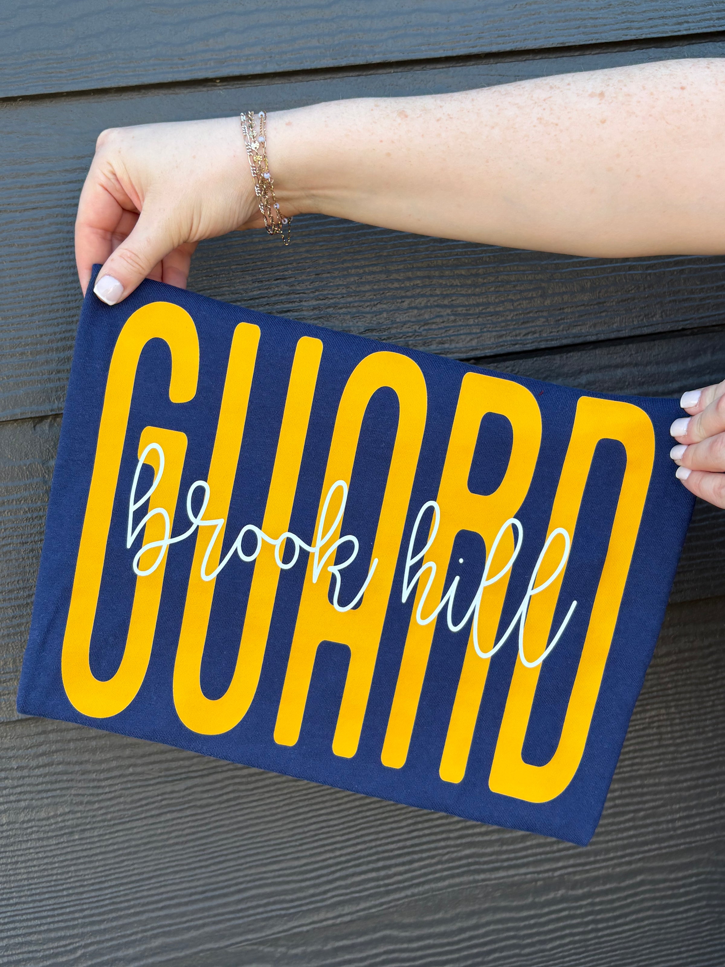 CUSTOM Script Over Block Shirt