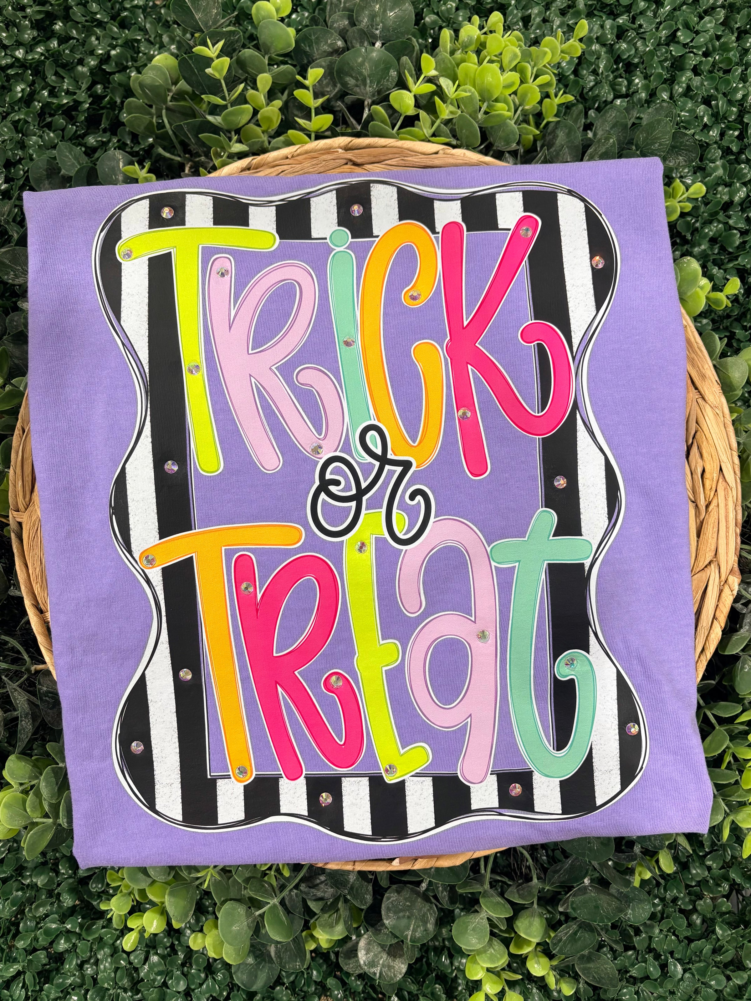 Trick Or Treat Rhinestone Comfort Color Tee