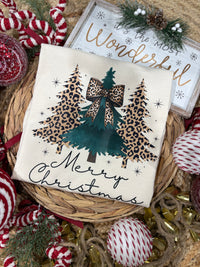 Leopard Merry Christmas Tree Tee