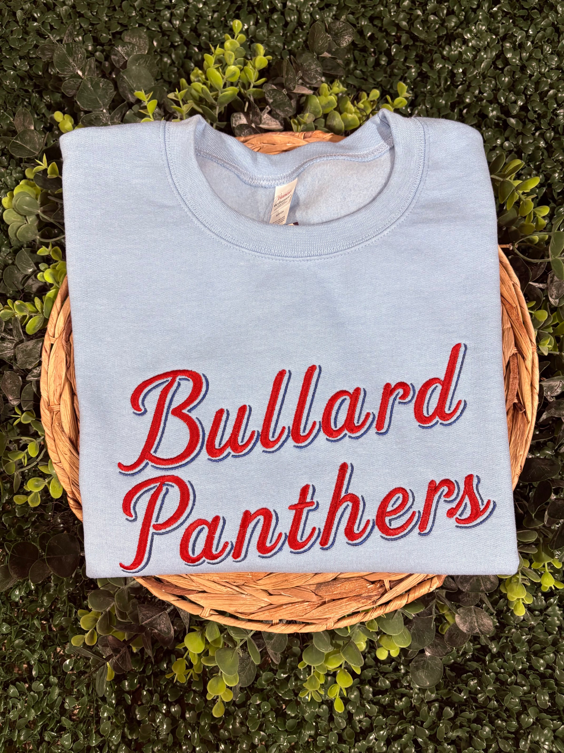 Panthers Mascot Script Embroidered Shirt
