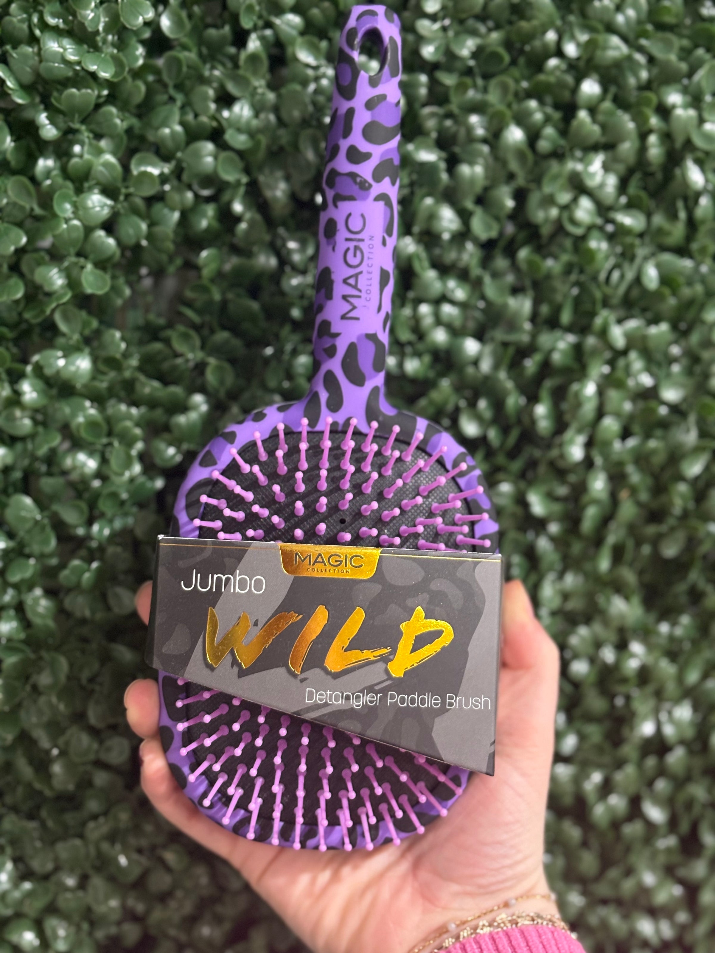 Purple Leopard Paddle Brush