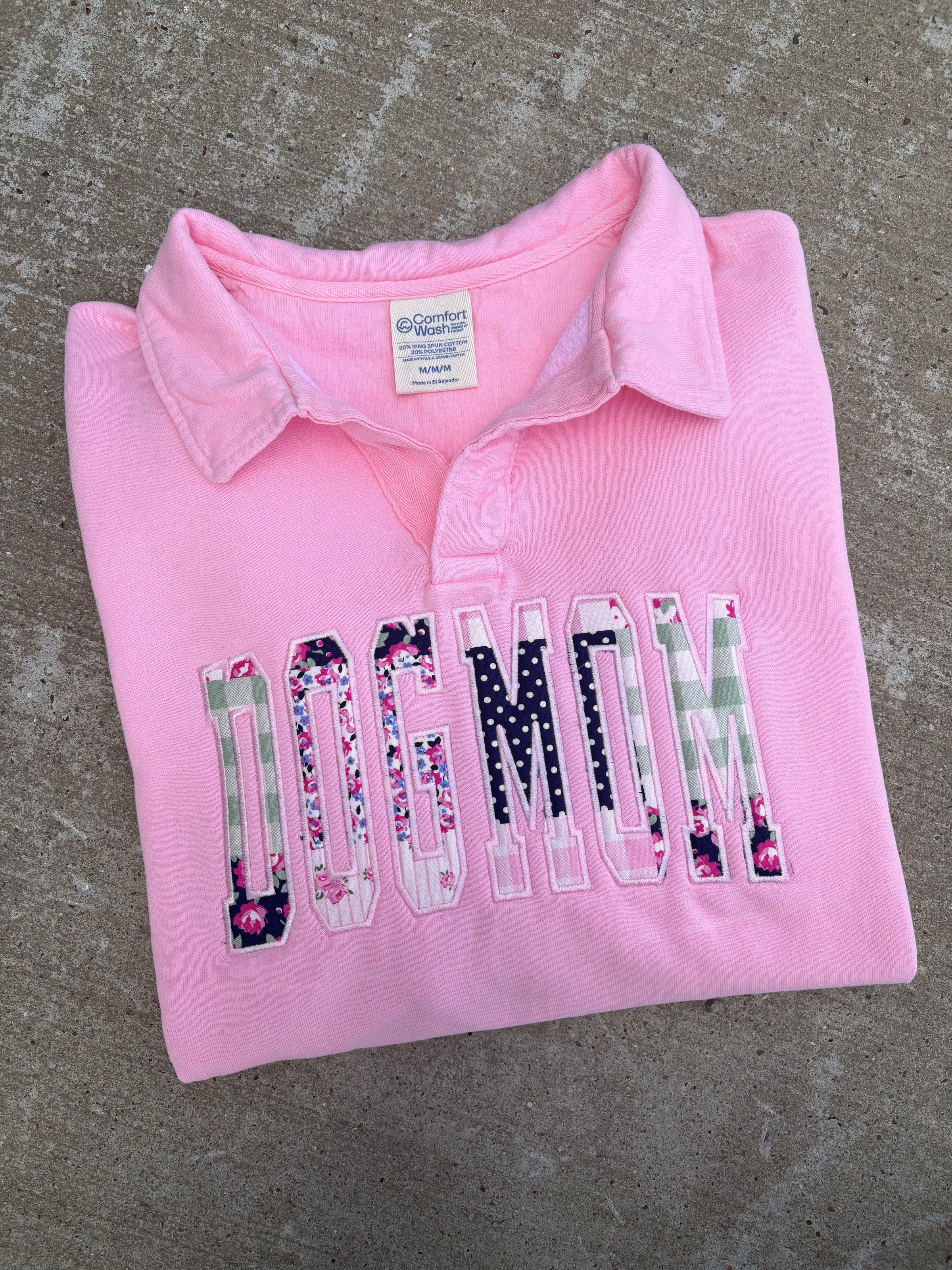 CUSTOM Word Appliqué Collared Sweatshirt