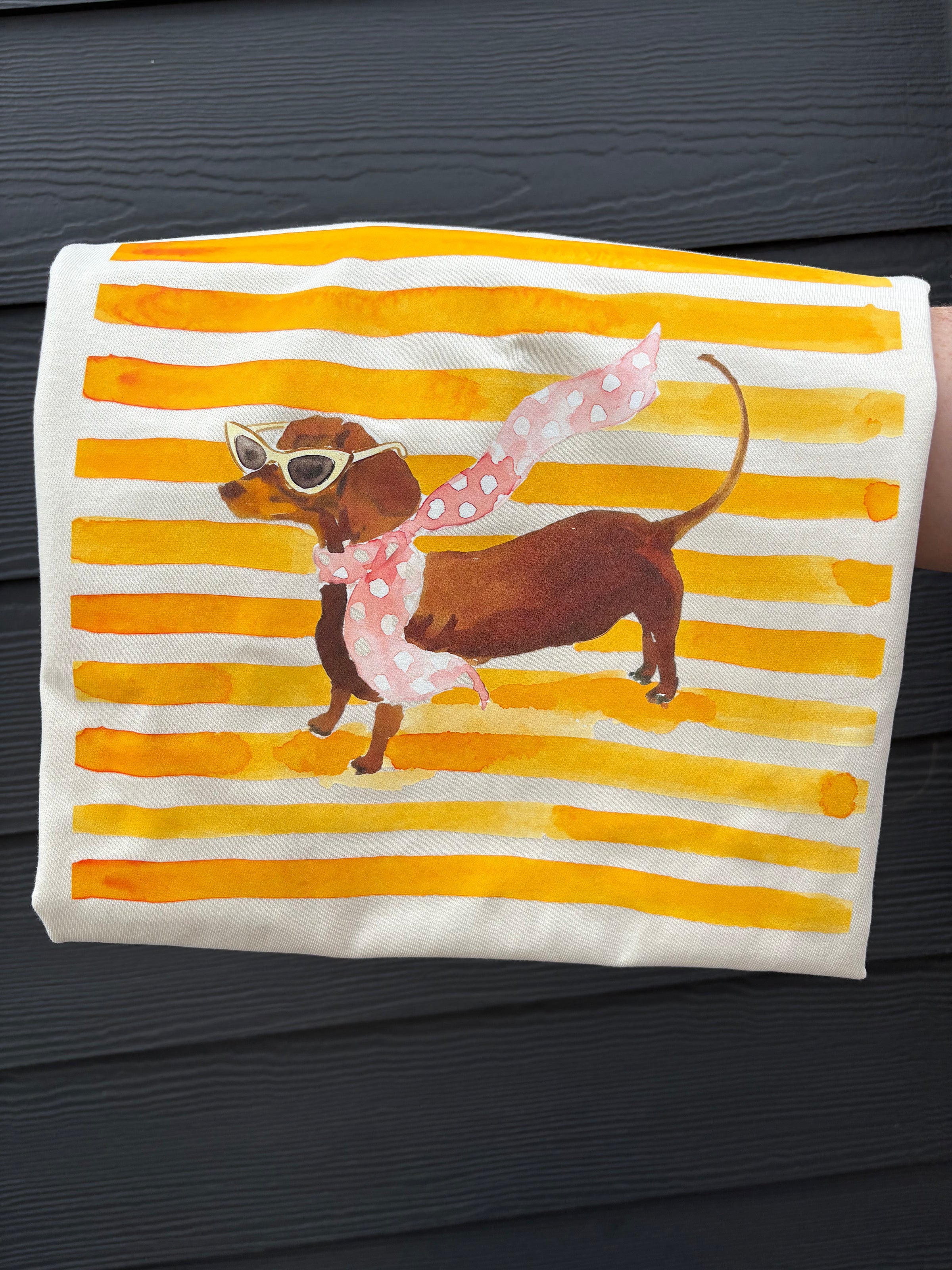 Couture Dachshund Stripe Shirt