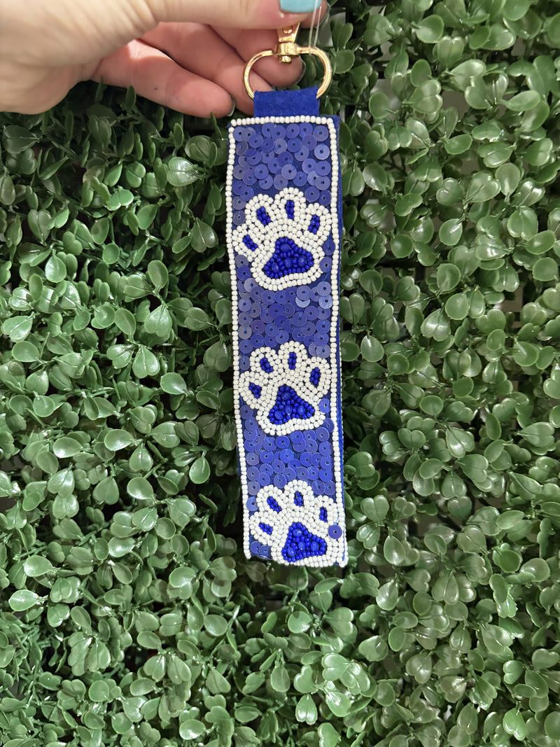 Beaded Paw Wrist Keychain