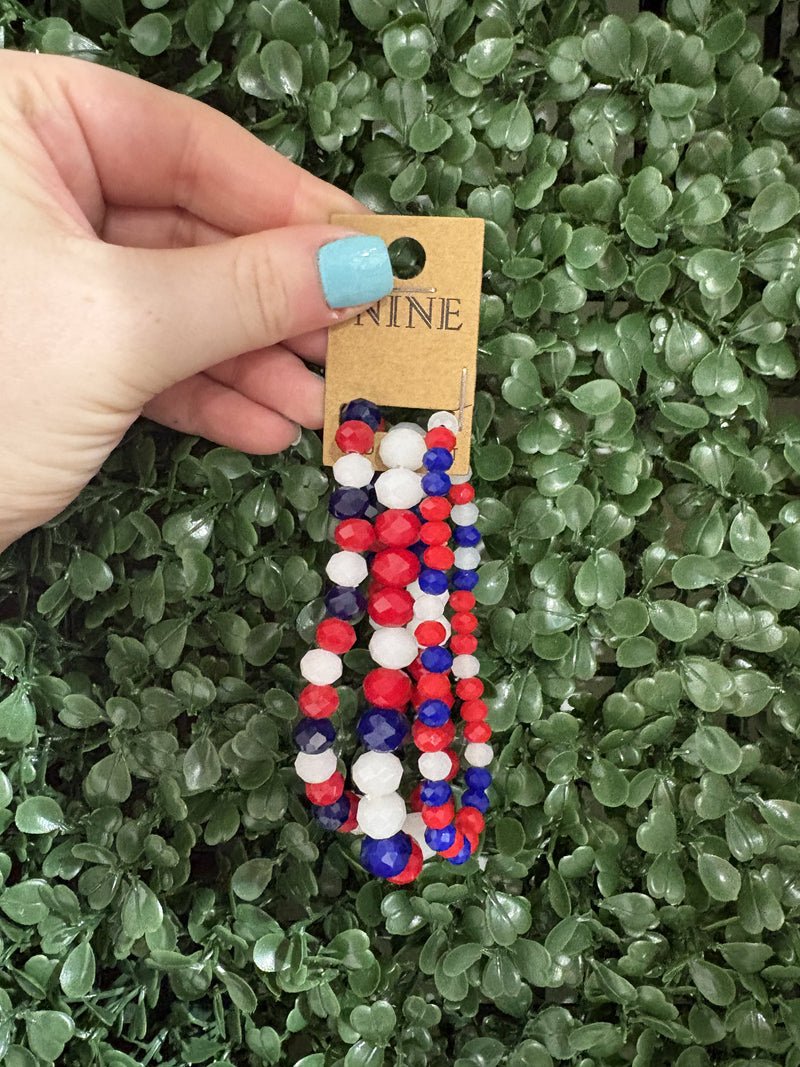 Red White and Blue Bracelet Stack
