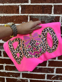 Boo Leopard Jack O' Lantern Comfort Color Tee - Neon Pink