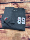 Custom Baseball Number Pocket Applique Sweatshirt