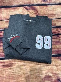 Custom Baseball Number Pocket Applique Sweatshirt