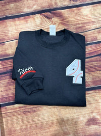 Custom Baseball Number Pocket Applique Sweatshirt