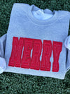 Merry Raw Edge Gray Sweatshirt