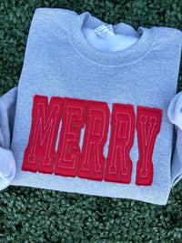 Merry Raw Edge Gray Sweatshirt