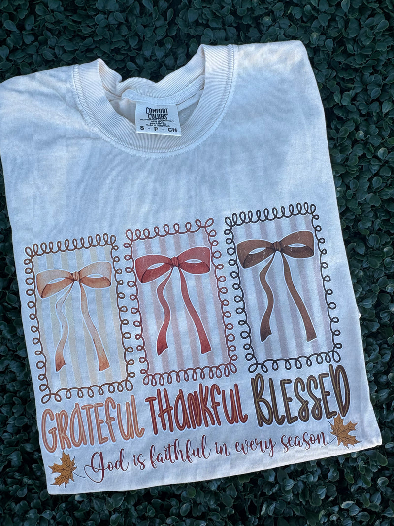 Grateful Thankful Blessed Bella Canvas Tee