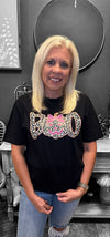 Boo Leopard Jack O' Lantern Comfort Color Tee - Black Gildan Softstyle