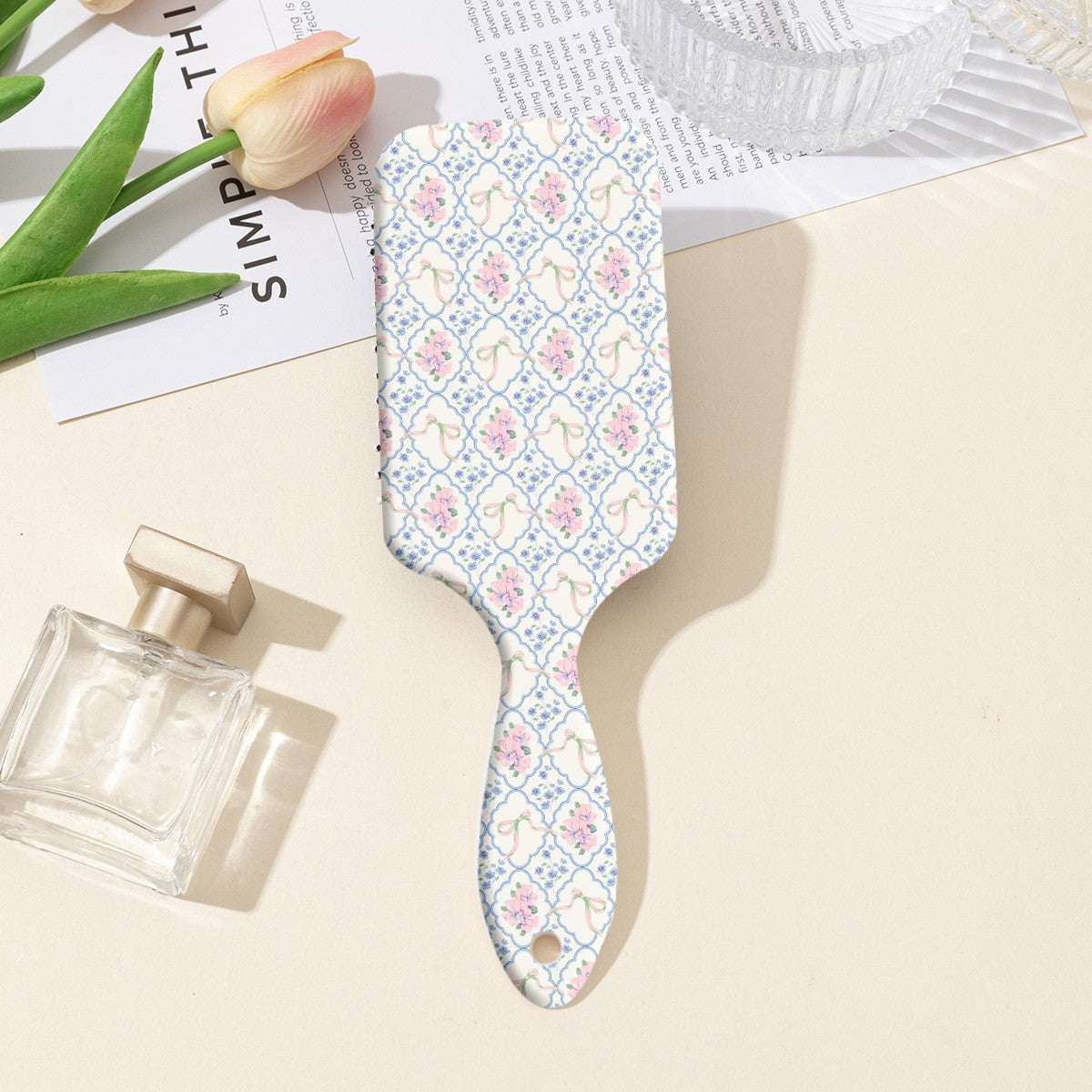 Josslyn Blue Floral Coquette Brush