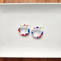 Cam Mini Hoops - Red, White & Blue // Jewelry, Earrings