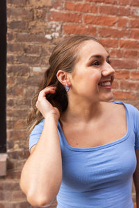 Cam Mini Hoops - Red, White & Blue // Jewelry, Earrings