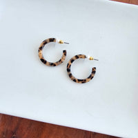 Cam Mini Hoops - Cheetah // Jewelry, Earrings, Fall