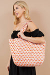 Quilted Tote Bag Pink and Orange Floral