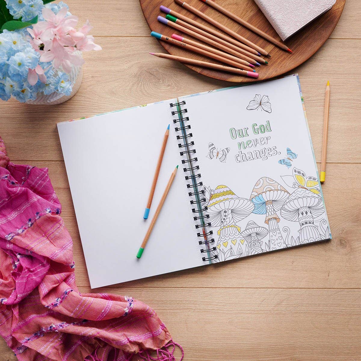 Christian Art Gifts - Coloring Book Spiral Prayers & Praises for Girls