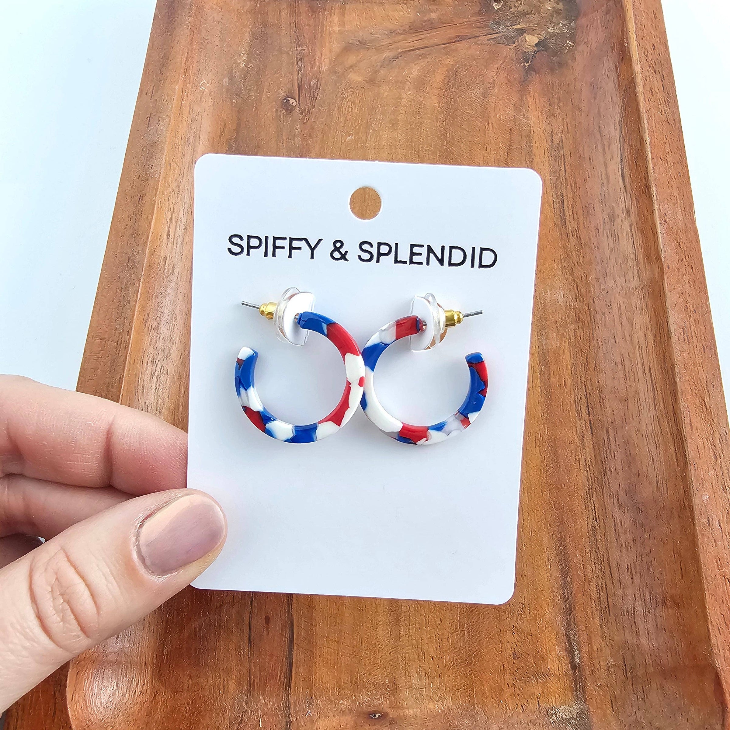 Cam Mini Hoops - Red, White & Blue // Jewelry, Earrings