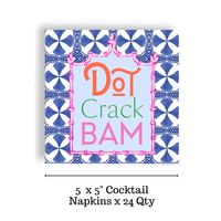 Mahjong Blue Tile 24ct Cocktail Napkins