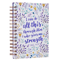 Christian Art Gifts I Can Do All This Large Wirebound Hardcover Journal