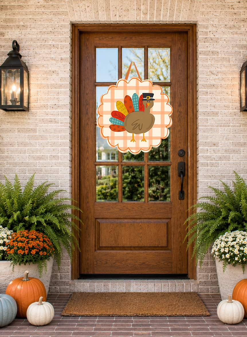 Patchy Turkey Door Hanger