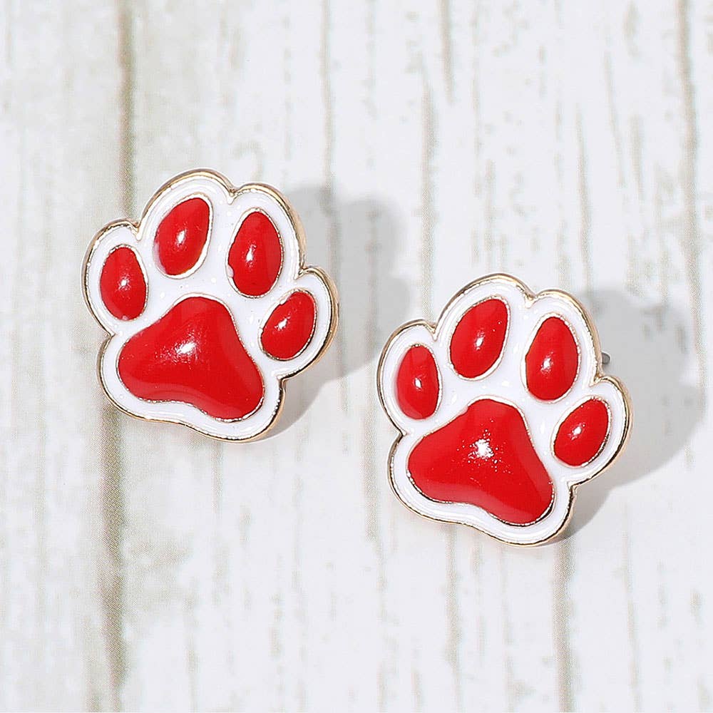 Game Day Paw Stud Earrings